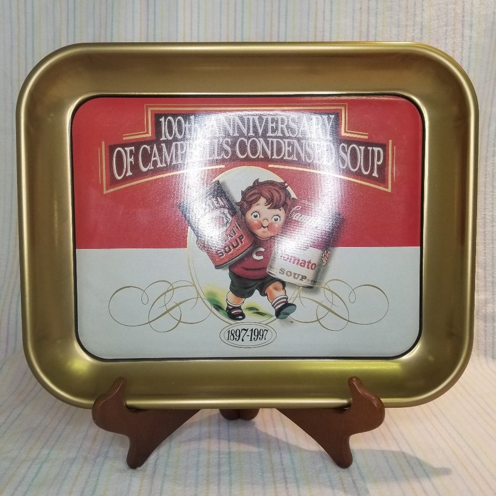 Vintage 100th Anniversary of Campbell's Condensed Soup Metal Tray 1897-1997 Euc